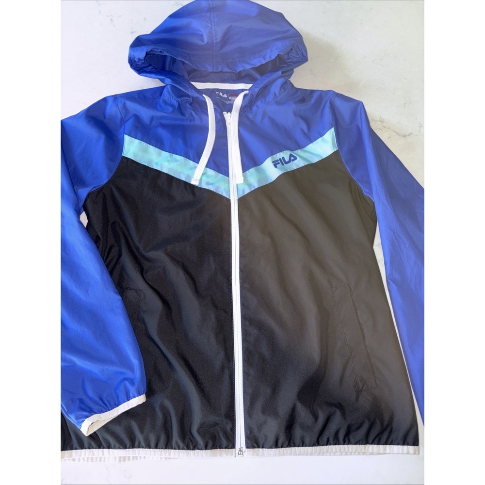 Fila Sport Women's M Wind Breaker Hooded Full Zip Jacket Colorblock‎ Mesh Lined